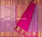 Onion Red Pure Silk Kanchipuram Pattu Saree with Rani Pink Border