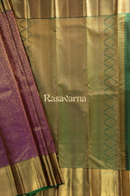 Magenta Pure Silk Kanchipuram Pattu Saree with Bottle Green Border