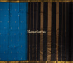 Blue Pure Silk Kanchipuram Pattu Saree with Black Border