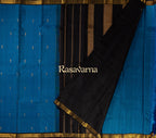 Blue Pure Silk Kanchipuram Pattu Saree with Black Border
