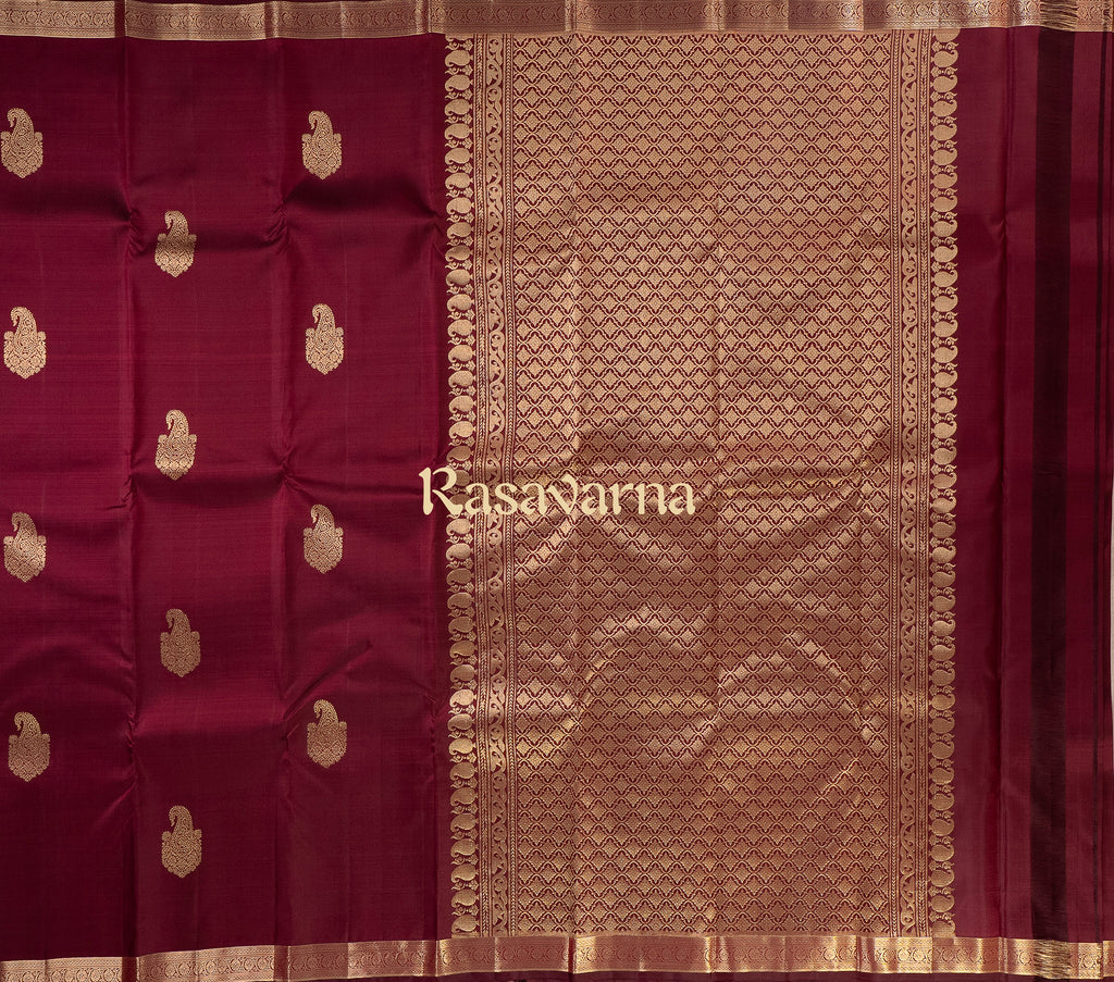 Maroon Pure Silk Kanchipuram Pattu Saree