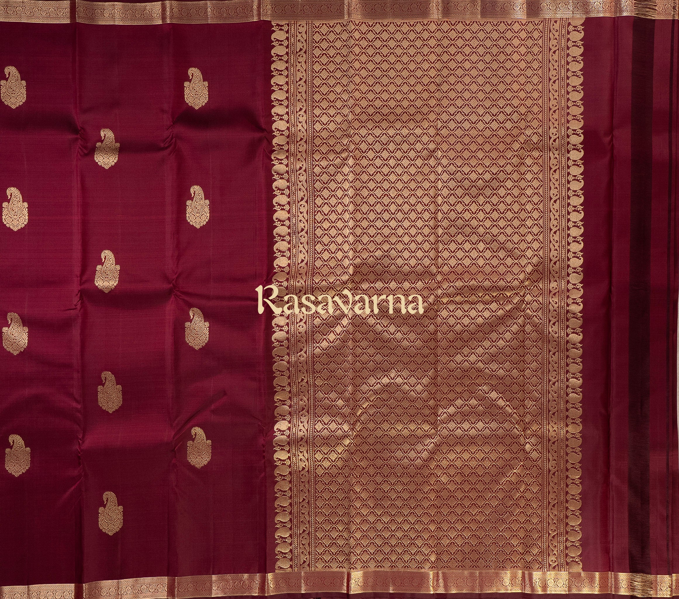 Maroon Pure Silk Kanchipuram Pattu Saree