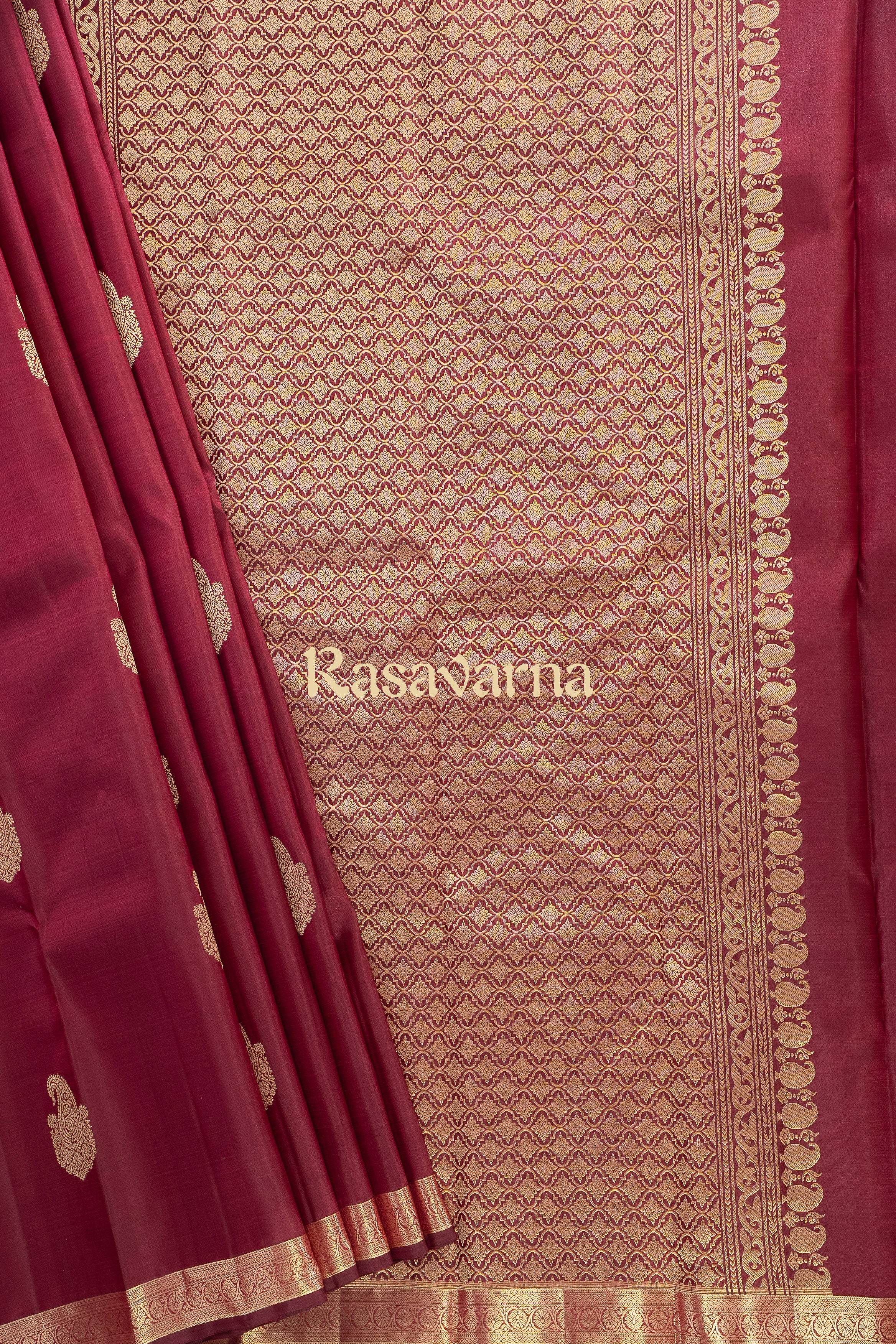 Maroon Pure Silk Kanchipuram Pattu Saree