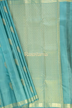Teal Pure Silk Kanchipuram Pattu Saree