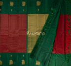 Red Pure Silk Kanchipuram Pattu Saree with Green Border