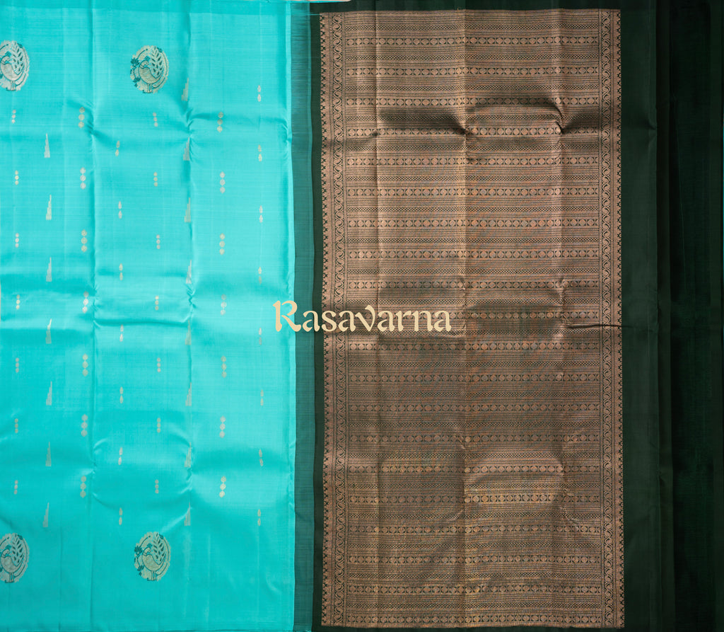 Sky Blue Pure Silk Kanchipuram Pattu Saree
