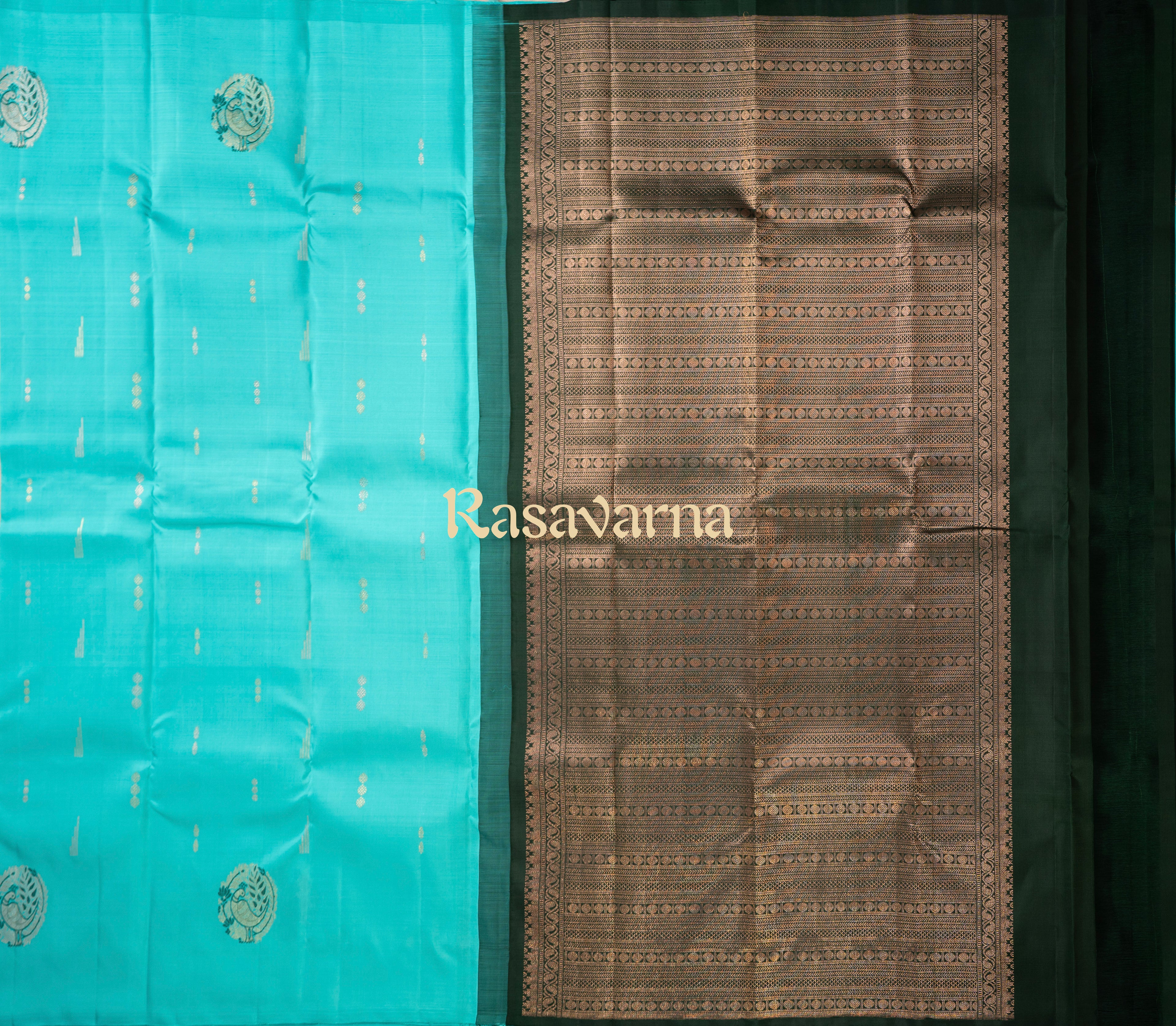 Sky Blue Pure Silk Kanchipuram Pattu Saree