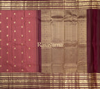Rose Brown Pure Silk Kanchipuram Pattu Saree with Maroon Border