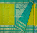 Parrot Green Pure Silk Kanchipuram Pattu Saree with Rama Green Border