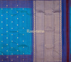Blue Pure Silk Kanchipuram Pattu Saree with Royal Blue Border