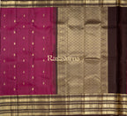 Rani Pink Pure Silk Kanchipuram Pattu Saree with Chocolate Border