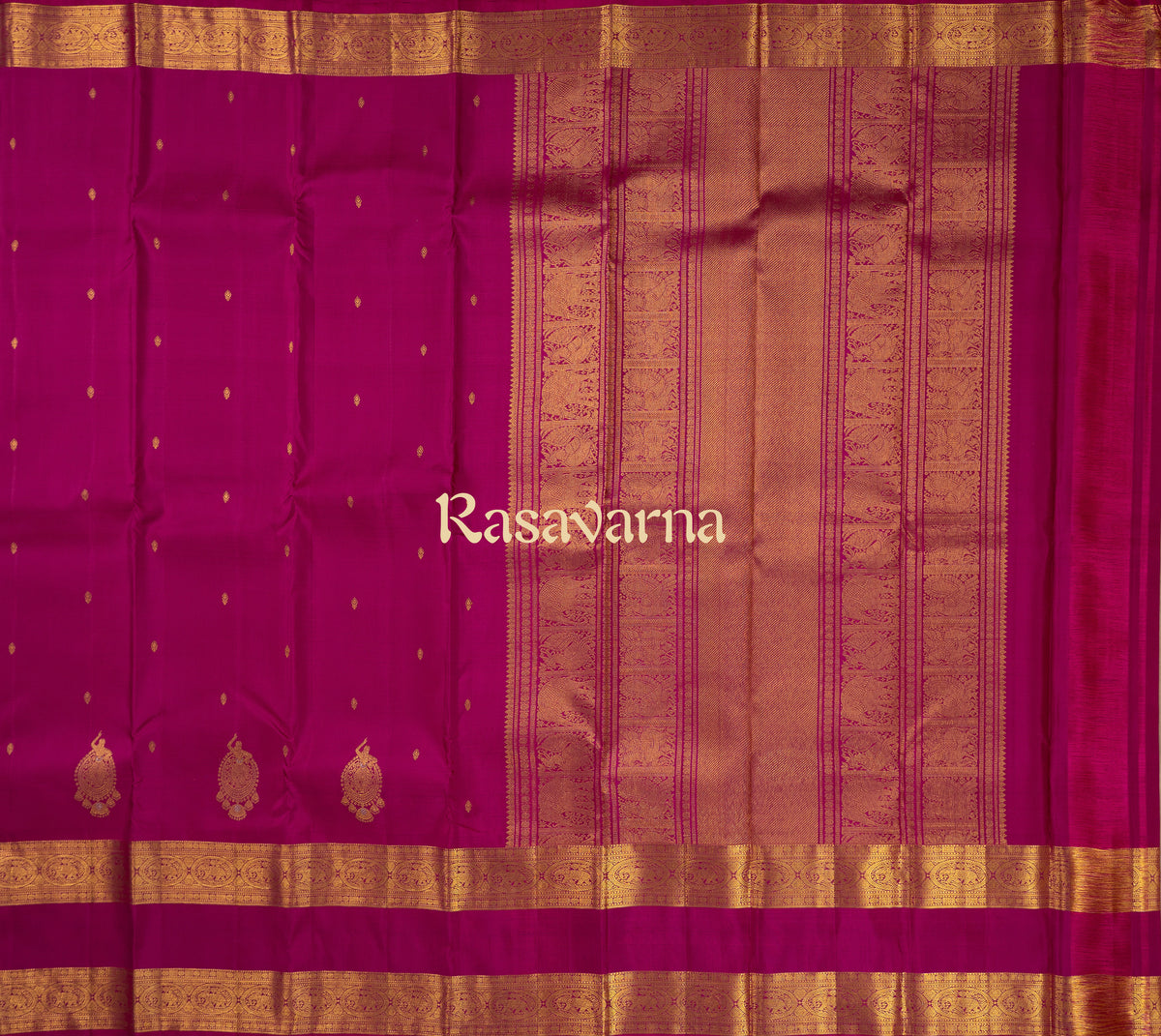 Rose Pink Pure Silk Kanchipuram Pattu Saree with Rose Pink Border