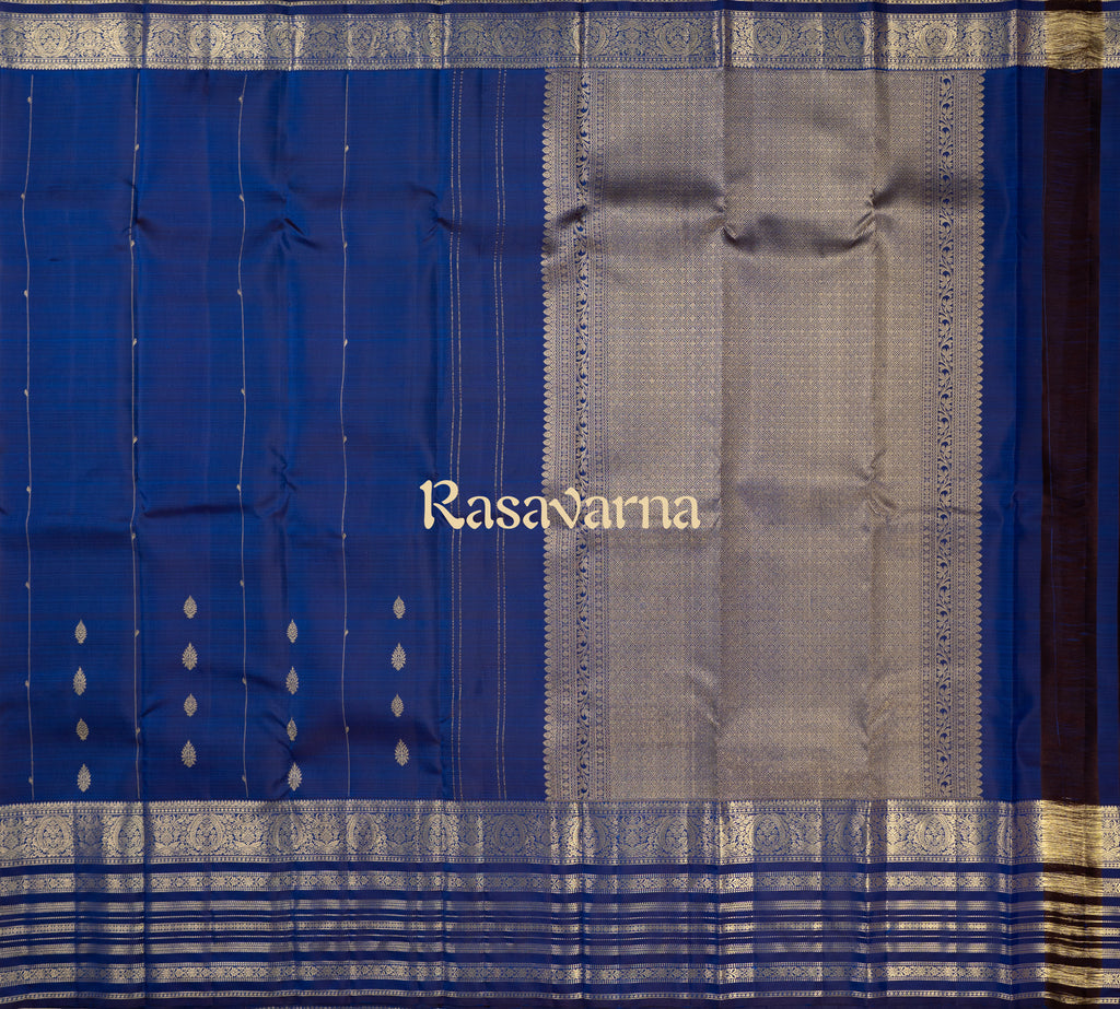 Royal Blue Pure Silk Kanchipuram Pattu Saree with Royal Blue Border