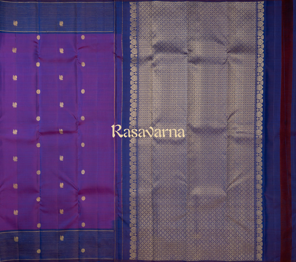 Royal Blue Pure Silk Kanchipuram Pattu Saree with Royal Blue Border