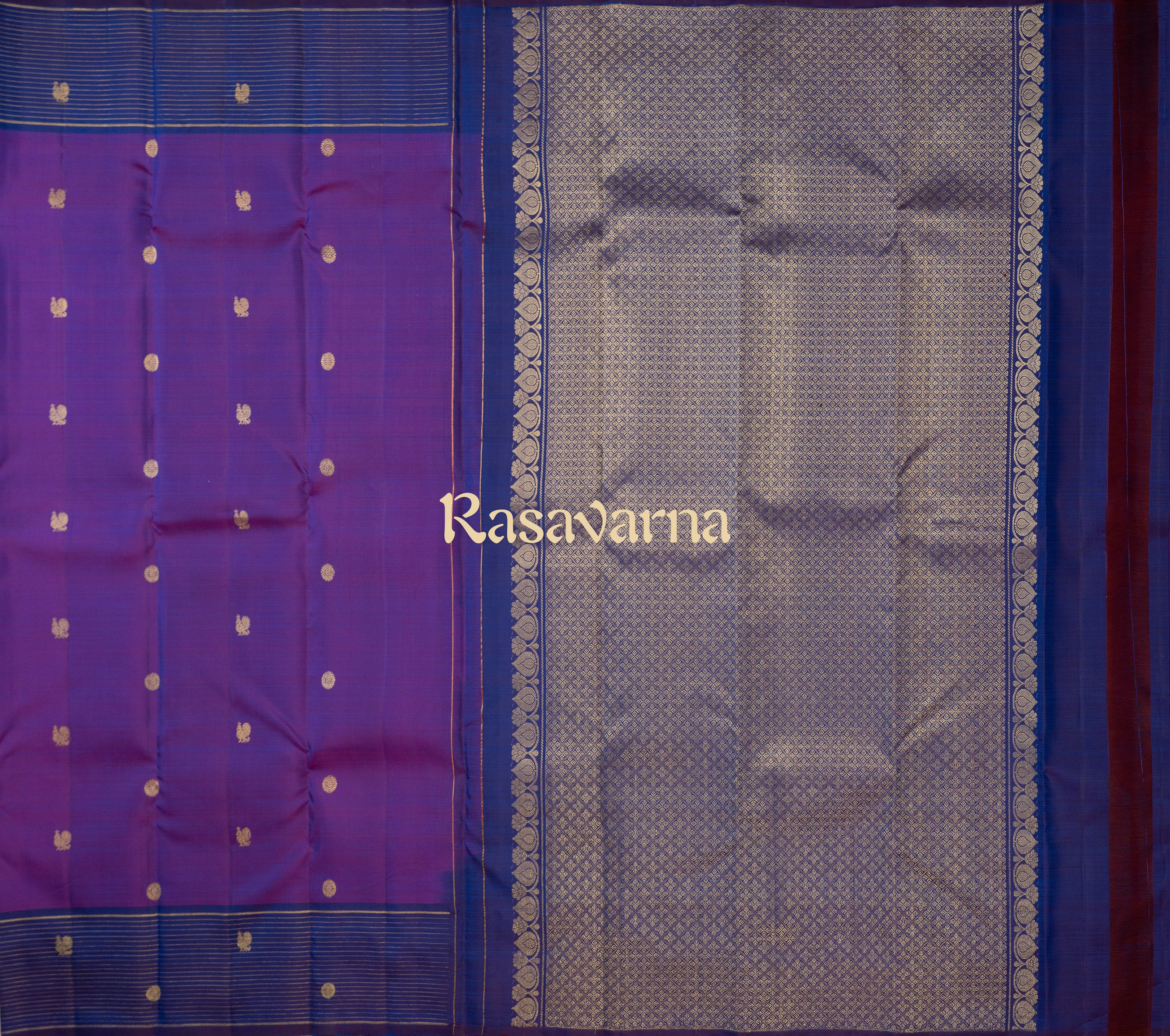 Royal Blue Pure Silk Kanchipuram Pattu Saree with Royal Blue Border