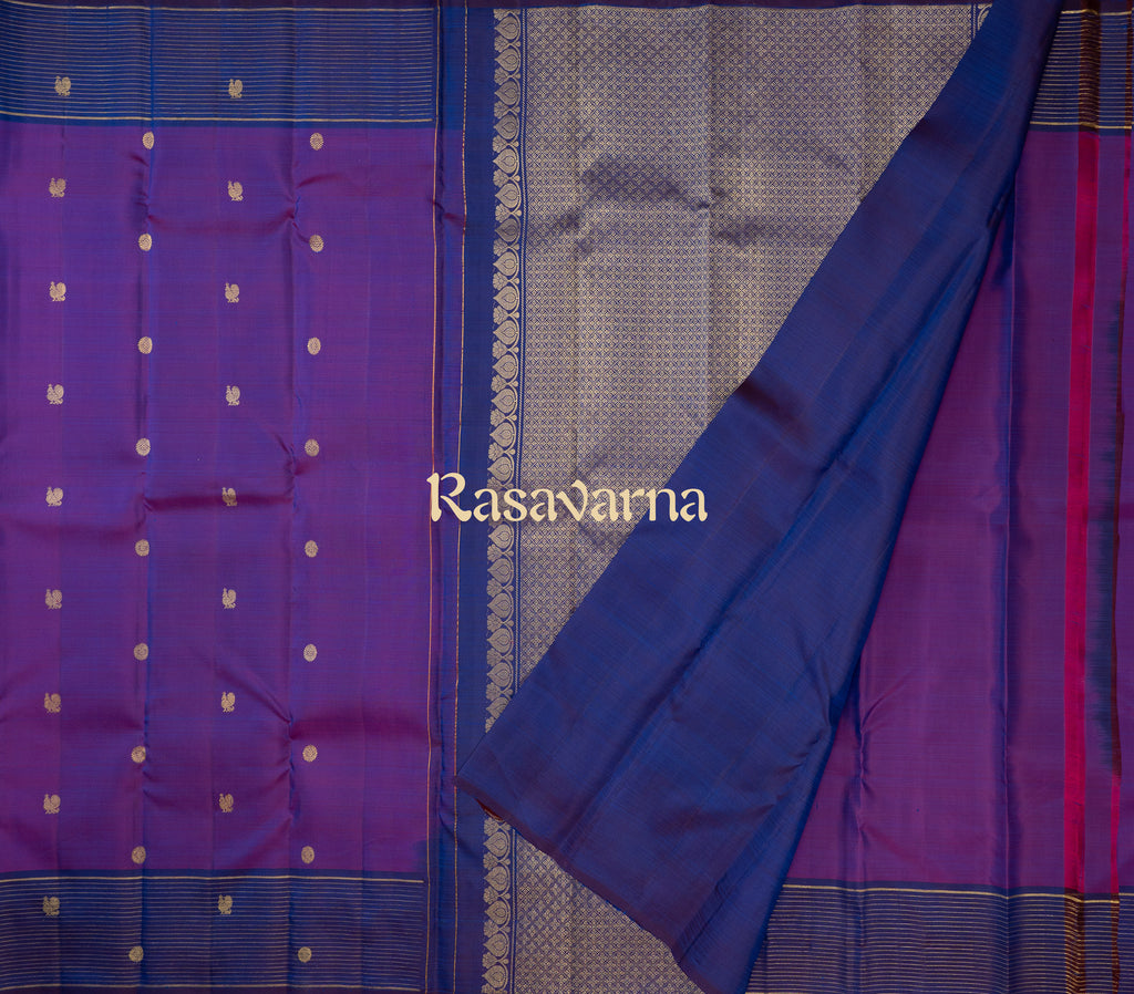 Royal Blue Pure Silk Kanchipuram Pattu Saree with Royal Blue Border