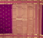 Magenta Pure Silk Kanchipuram Pattu Saree with Light Pink Border