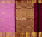 Pink Pure Silk Kanchipuram Pattu Saree with Pink Border