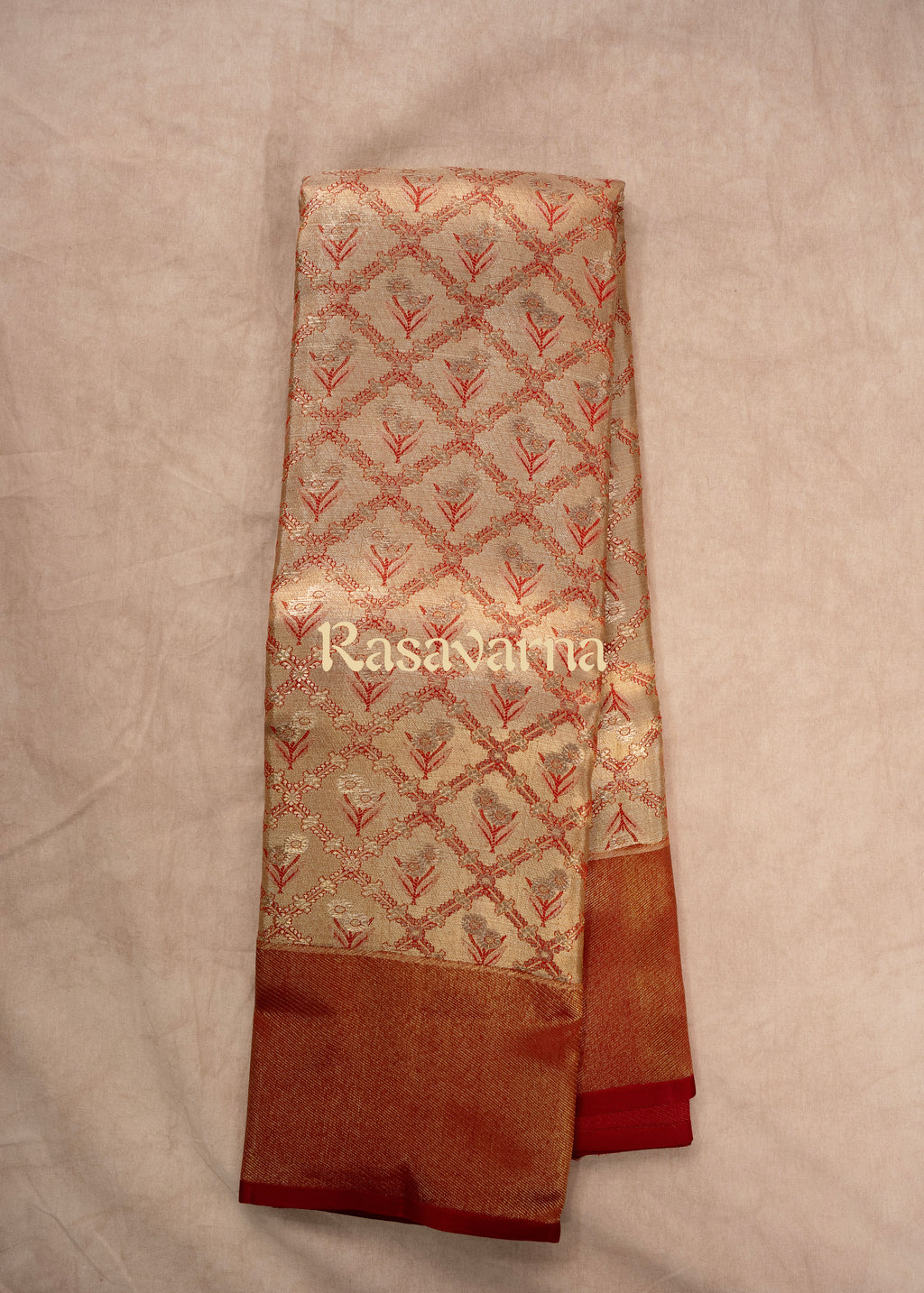 Red Pure Silk Kanchipuram Pattu Saree with Deep Red Border
