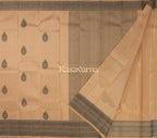 Beige Pure Silk Kanchipuram Pattu Saree with Beige Border
