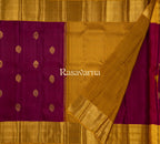 Magenta Pure Silk Kanchipuram Pattu Saree with Gold Border