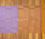 Lavender Pure Silk Kanchipuram Pattu Saree with Gold Border