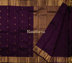 Dark Wine Pure Silk Kanchipuram Pattu Saree with Dark Wine Border