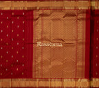 Red Pure Silk Kanchipuram Pattu Saree with Red Border