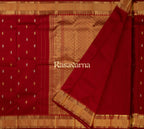 Red Pure Silk Kanchipuram Pattu Saree with Red Border