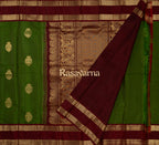Green Pure Silk Kanchipuram Pattu Saree with Maroon Border