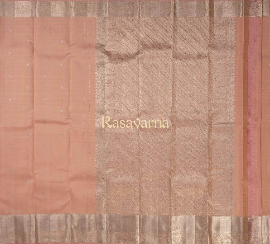 Baby Pink Pure Silk Kanchipuram Pattu Saree with Baby Pink Border