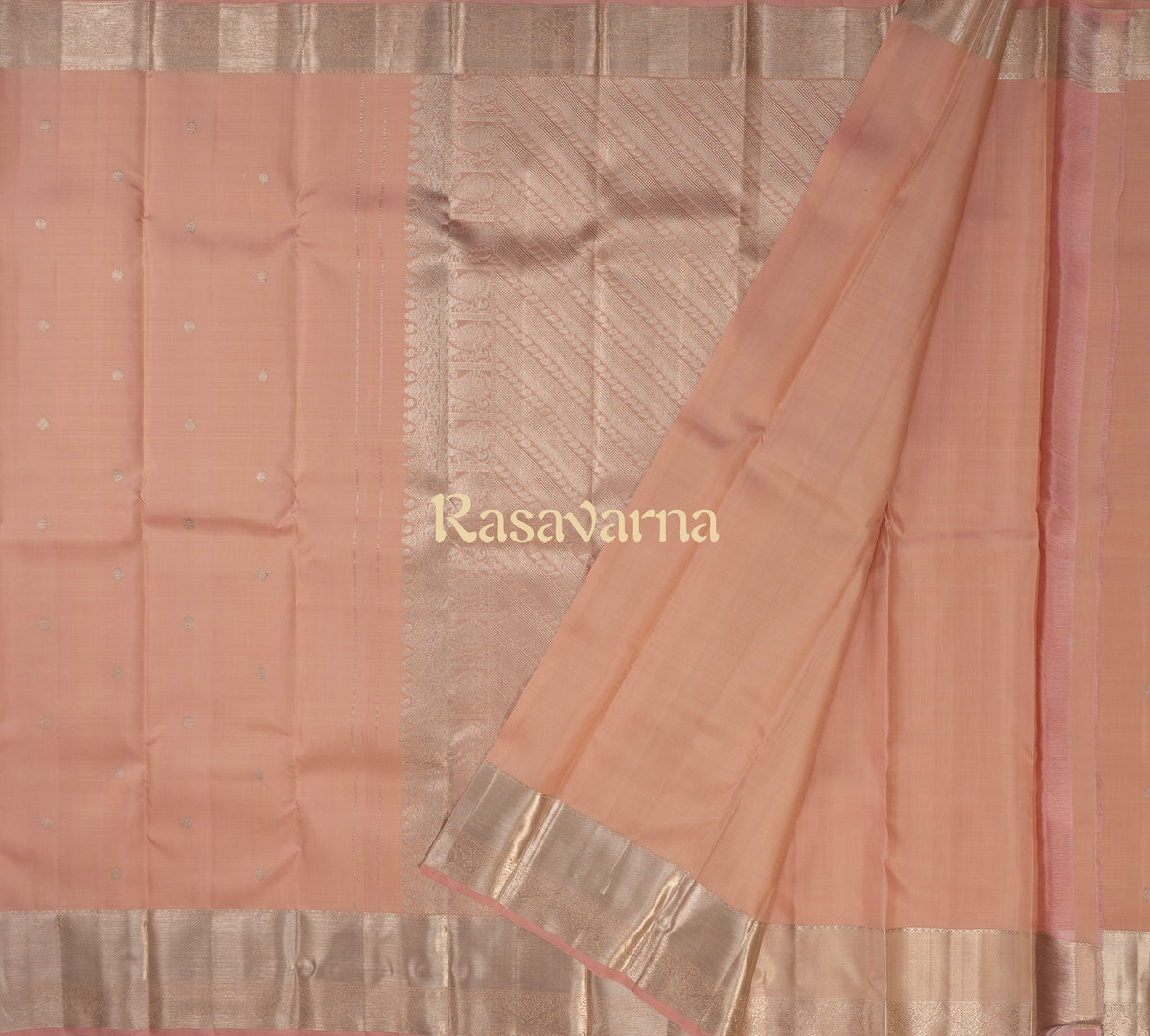 Baby Pink Pure Silk Kanchipuram Pattu Saree with Baby Pink Border