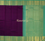 Magenta Pure Silk Kanchipuram Pattu Saree with Teal Border