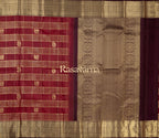 Red Pure Silk Kanchipuram Pattu Saree with Chocolate Border