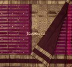 Rani Pink Pure Silk Kanchipuram Pattu Saree with Chocolate Border