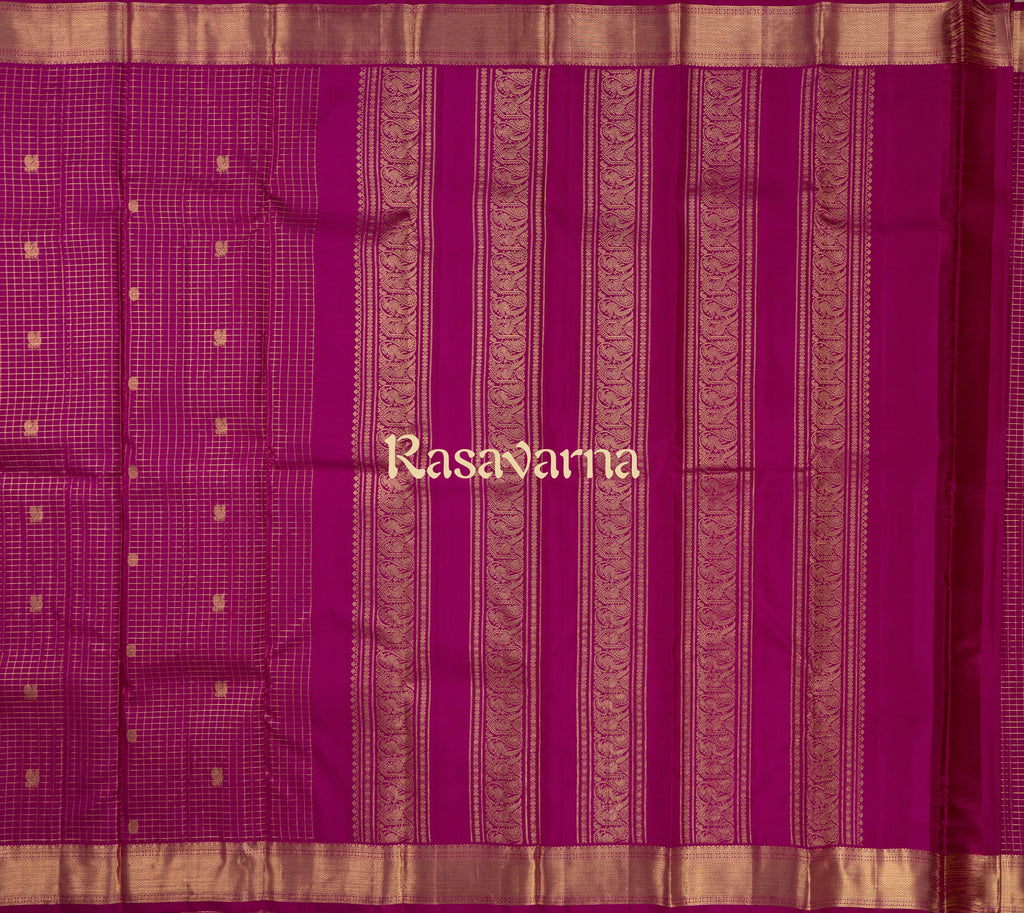 Roja Pink Pure Silk Kanchipuram Pattu Saree with Roja Pink Border