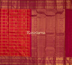 Orange Pure Silk Kanchipuram Pattu Saree with Roja Pink Border
