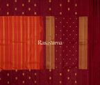 Orange Pure Silk Kanchipuram Pattu Saree with Maroon Border