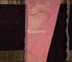 Chocolate Pure Silk Kanchipuram Pattu Saree with Chocolate Border