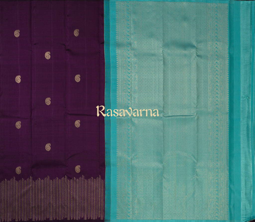 Magenta Pure Silk Kanchipuram Pattu Saree with Magenta Border