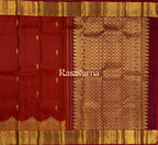 Red Pure Silk Kanchipuram Pattu Saree with Gold Border