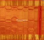 Orange Pure Silk Kanchipuram Pattu Saree with Orange Border