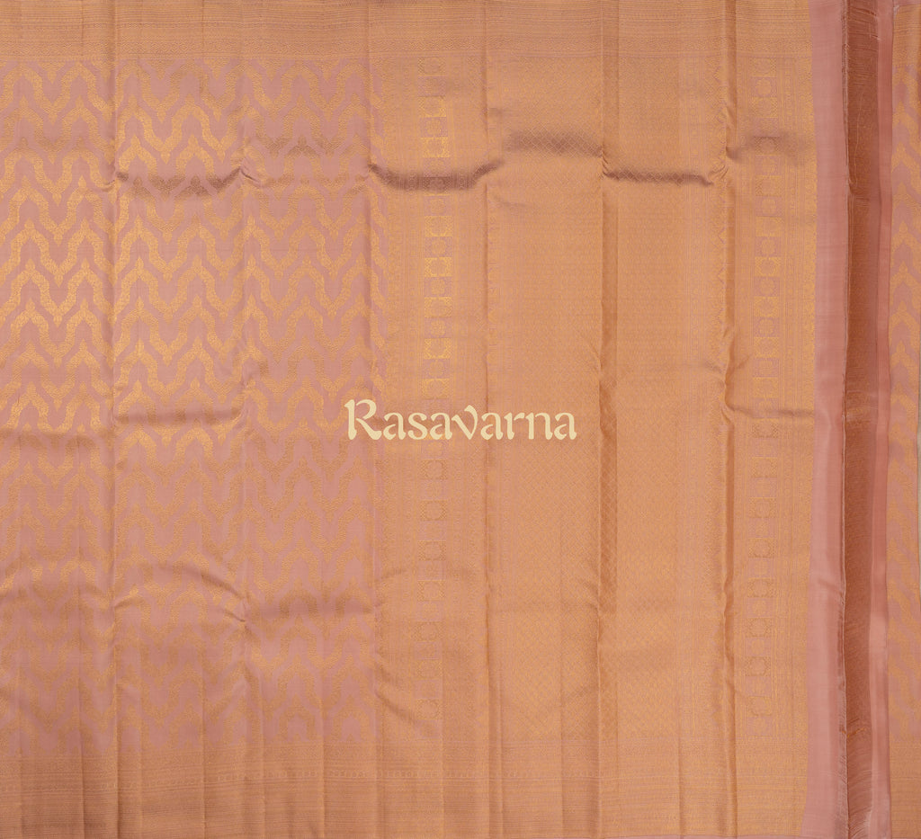 Beige Pure Silk Kanchipuram Pattu Saree with Beige Border