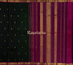 Dark Green Pure Silk Kanchipuram Pattu Saree with Onion Red Border