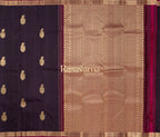 Violet Pure Silk Kanchipuram Pattu Saree with Rani Pink Border