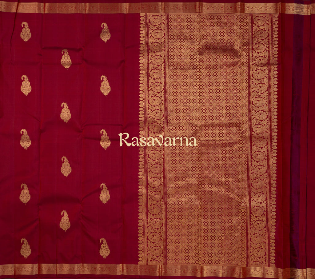 Rani Pink Pure Silk Kanchipuram Pattu Saree with Rani Pink Border