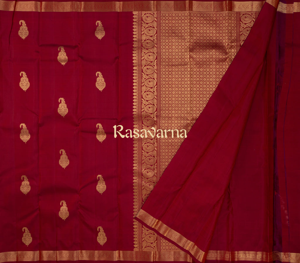 Rani Pink Pure Silk Kanchipuram Pattu Saree with Rani Pink Border