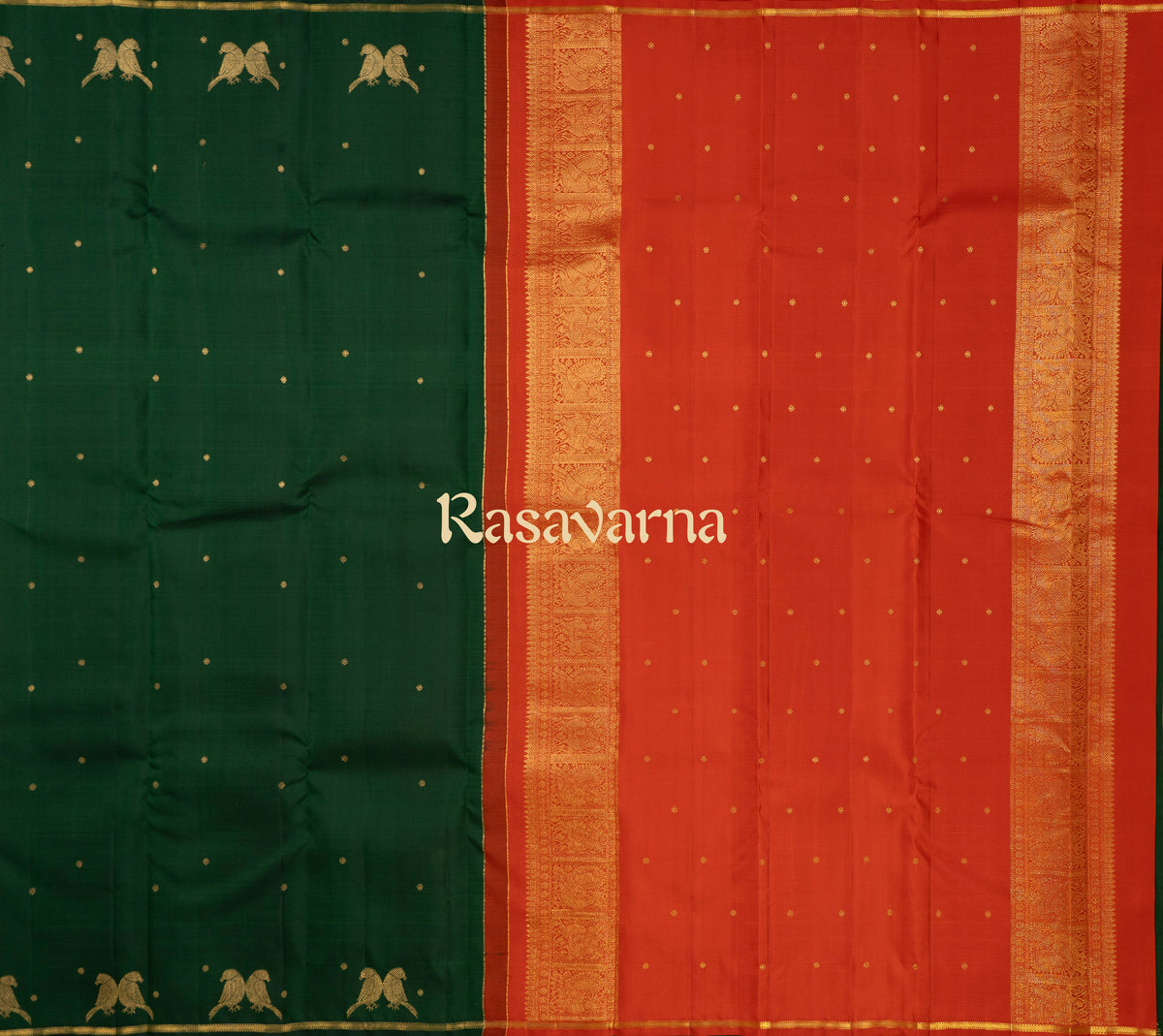 Bottle Green Pure Silk Kanchipuram Pattu Saree