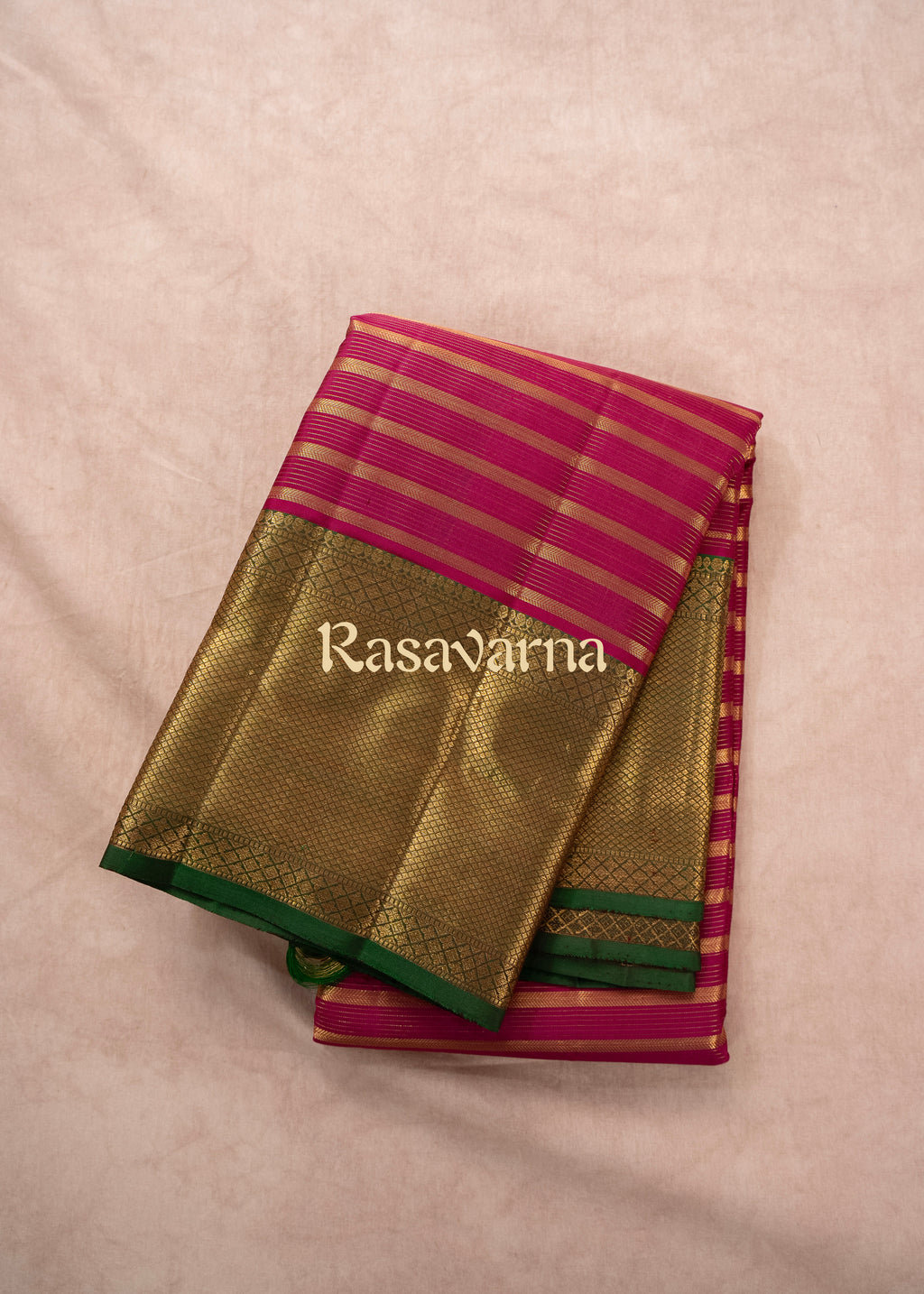 Rani Pure Silk Kanchipuram Pattu Saree with Green Border