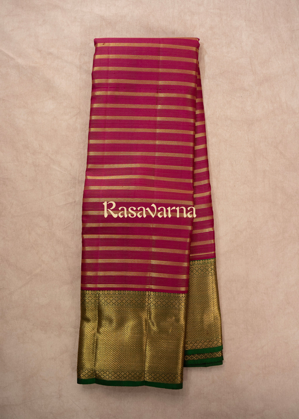 Rani Pure Silk Kanchipuram Pattu Saree with Green Border